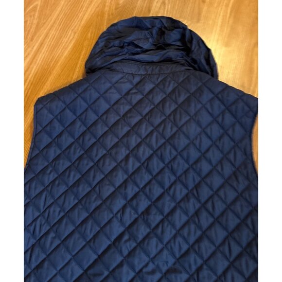 Nordstrom Vest Mens Quilted Navy XL Snap & Zipper Hidden Hood Pockets - Picture 7 of 8